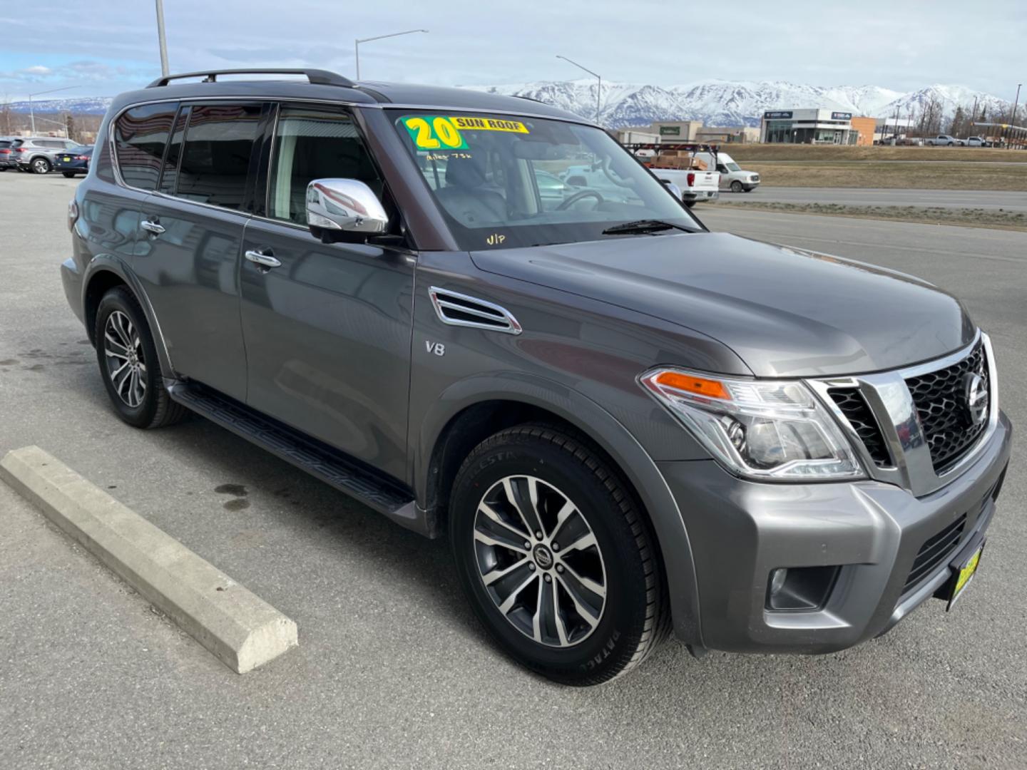 2020 GRAY /Black NISSAN ARMADA SV (JN8AY2NC5LX) with an 5.6L engine, Automatic transmission, located at 1960 Industrial Drive, Wasilla, 99654, (907) 274-2277, 61.573475, -149.400146 - Photo#5